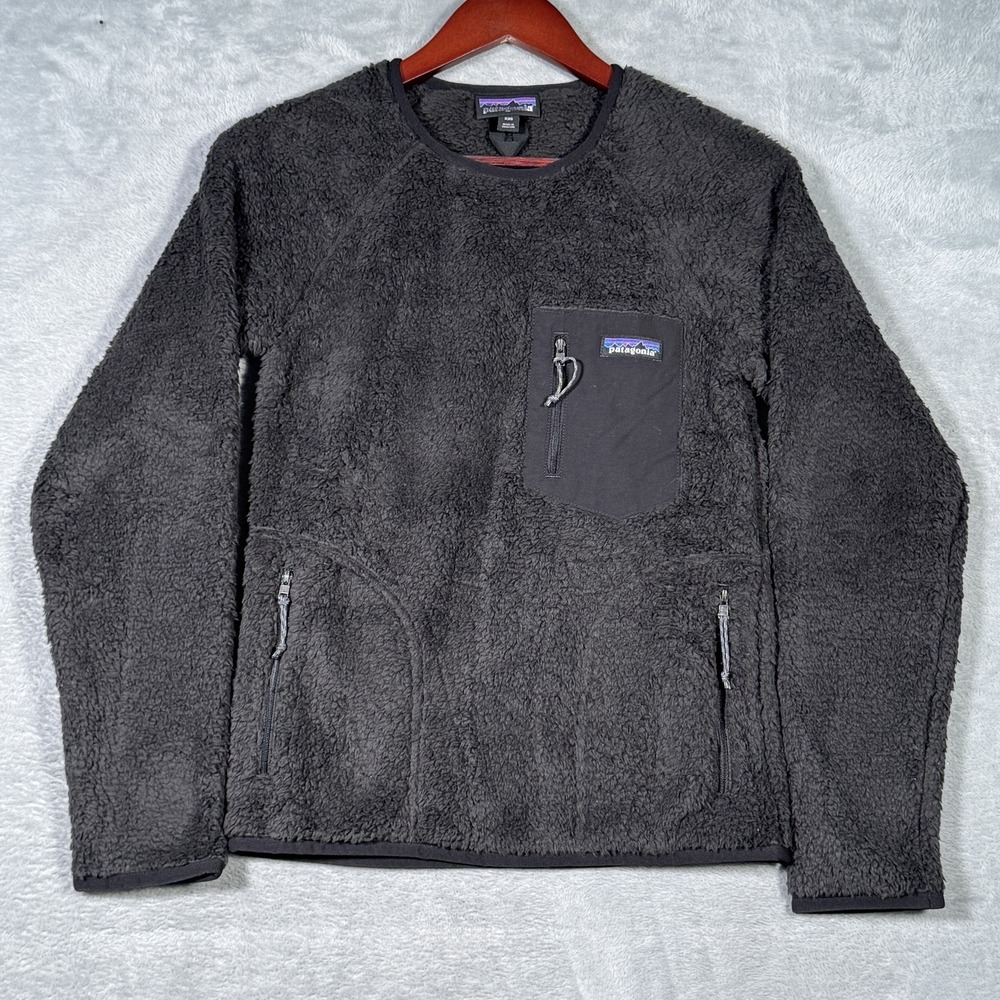 Patagonia Sweater Mens XXS Black Los Gatos Crew Deep‎ Pile Fleece Pullover 25895